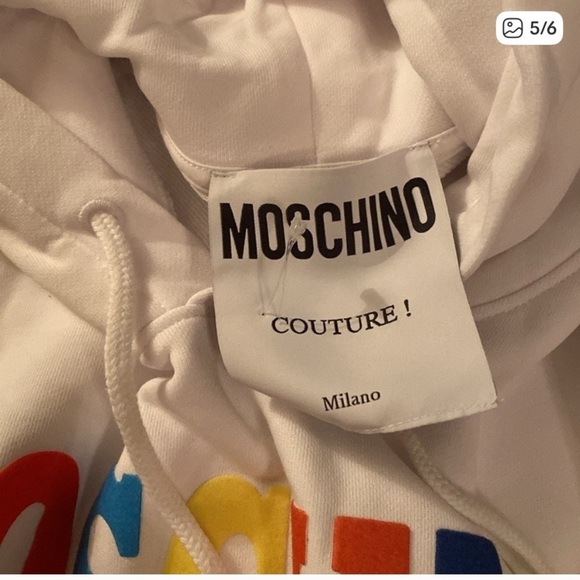 NWT MOSCHINO COUTURE fantasy print logo HOODED SWEATSHIRTS size M US 8 - Picture 5 of 6